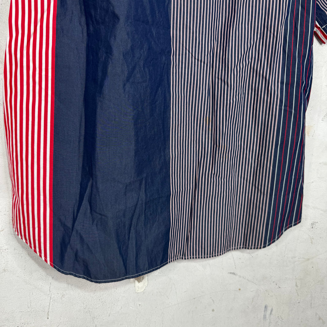 Thom Browne Navy Multi Striped S/S Shirt