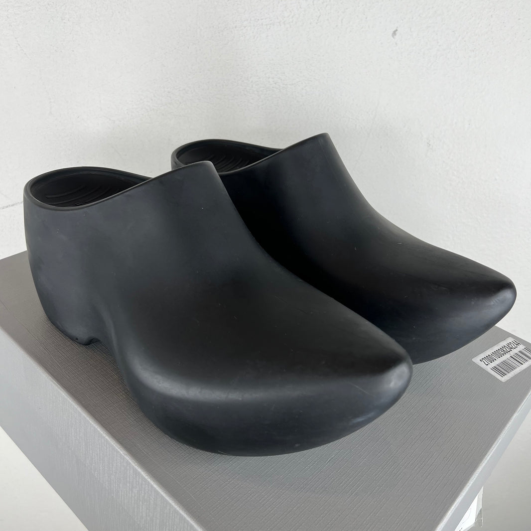 Balenciaga Black Rubber Technoclog Mules