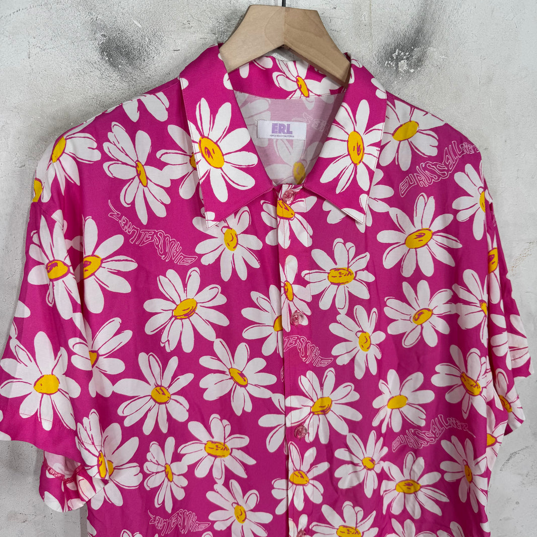 ERL Pink Daisy Rayon Shirt