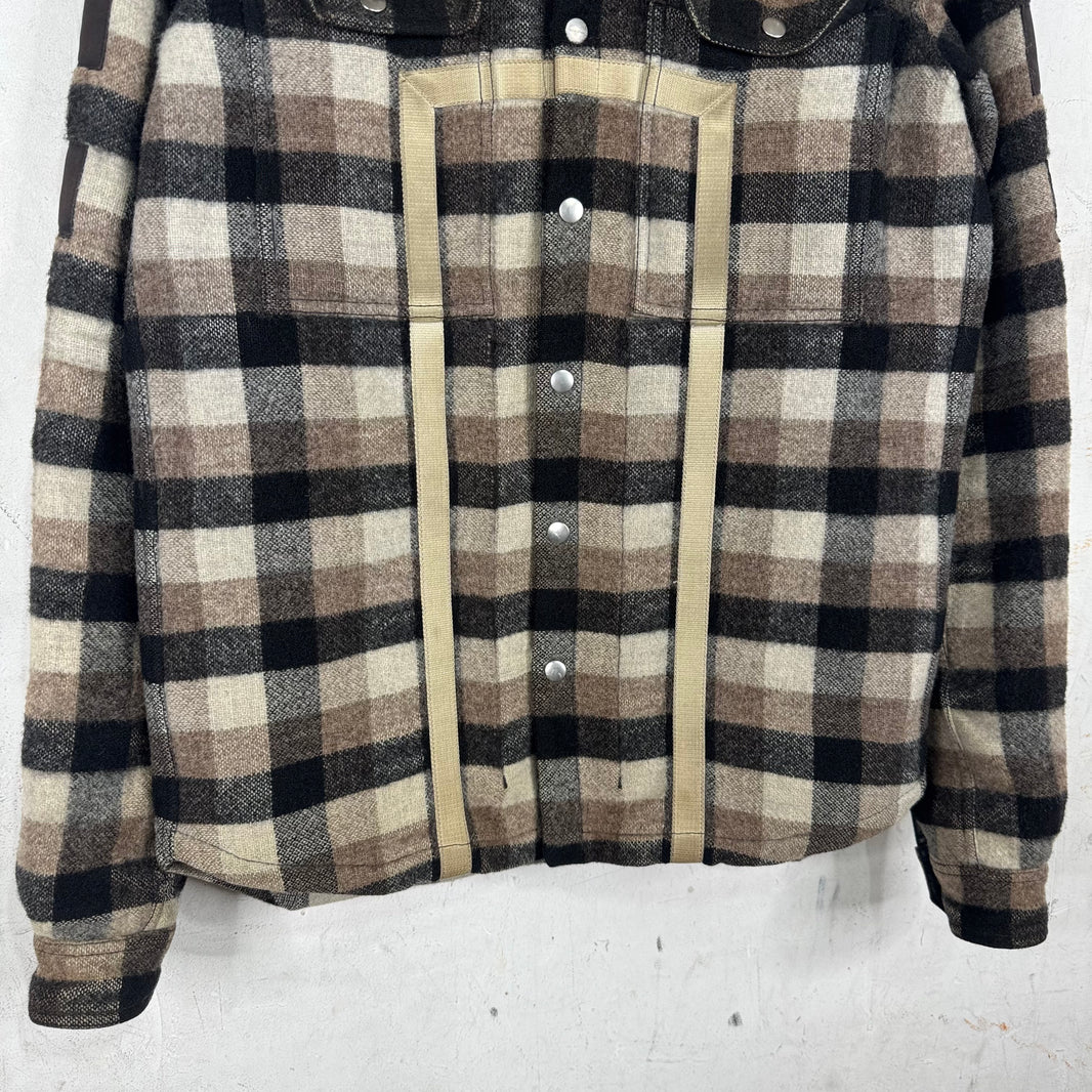 Rick Owens Heavy Wool Backstrap Patched Flannel