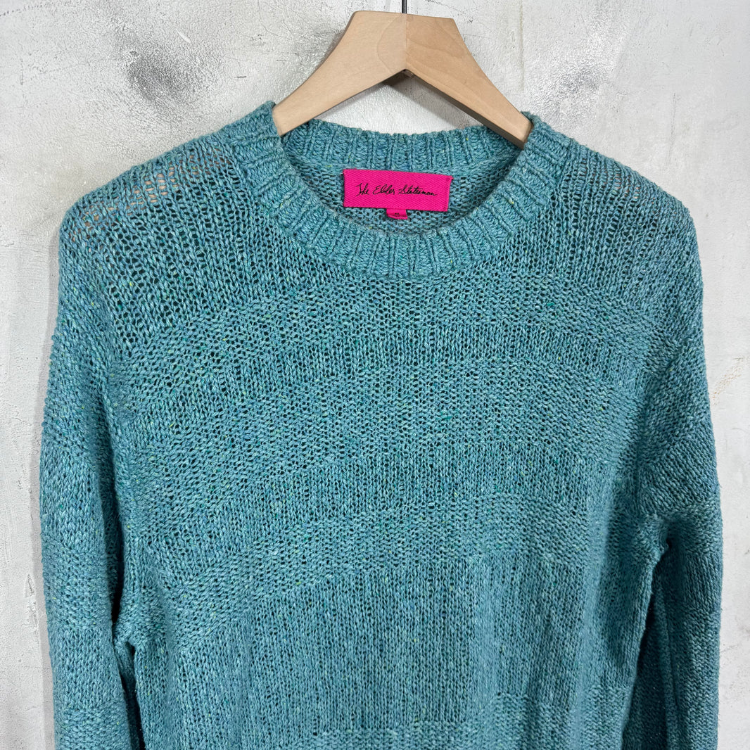 Elder Statesman Turquoise Cable Knit Sweater