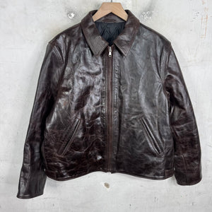 Stussy Brown Leather Garage Jacket