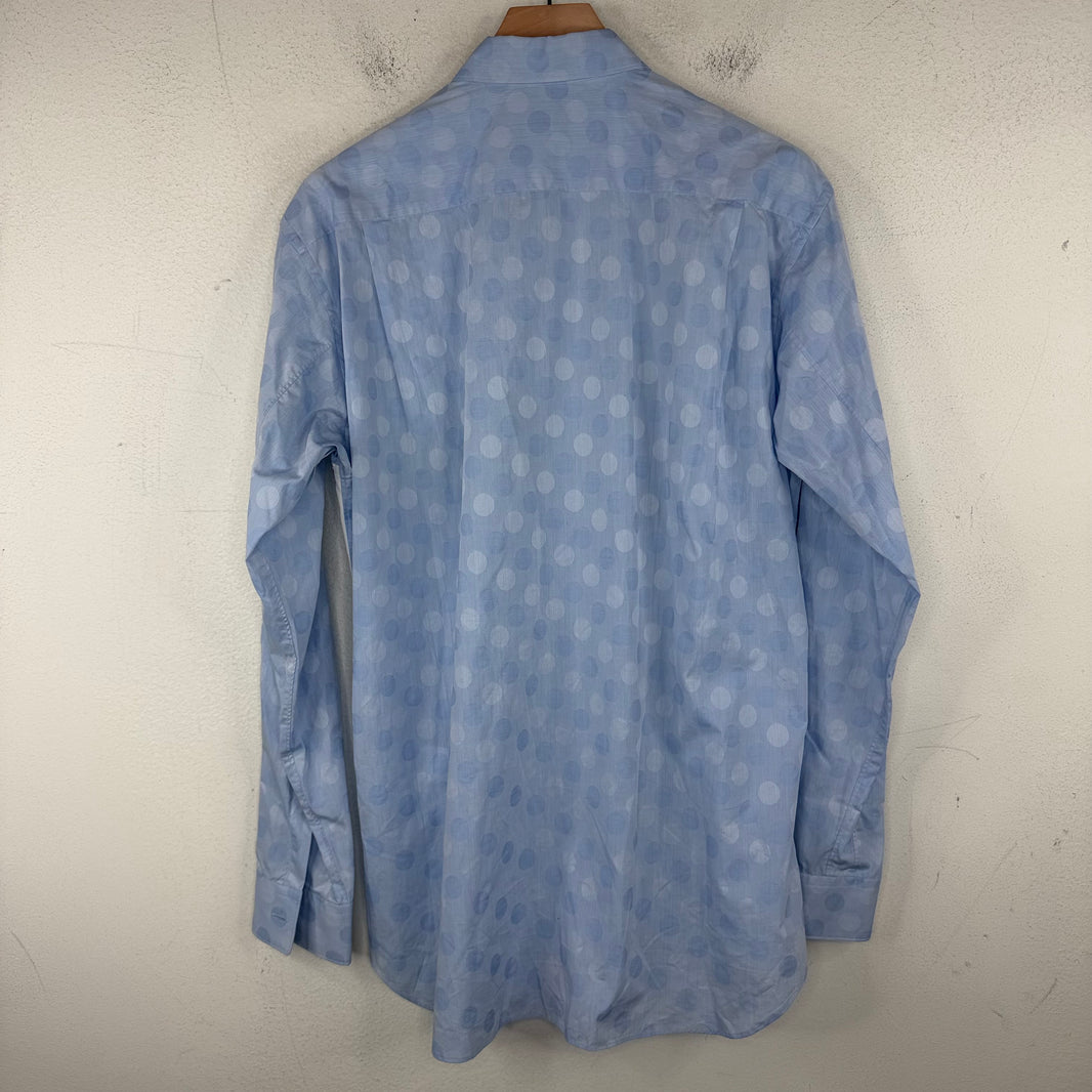 CDG Blue Circle Patchwork Button Up Shirt
