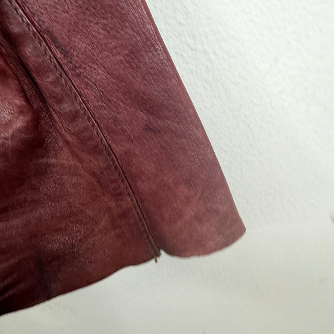 Balmain Rust Leather BIker Trousers