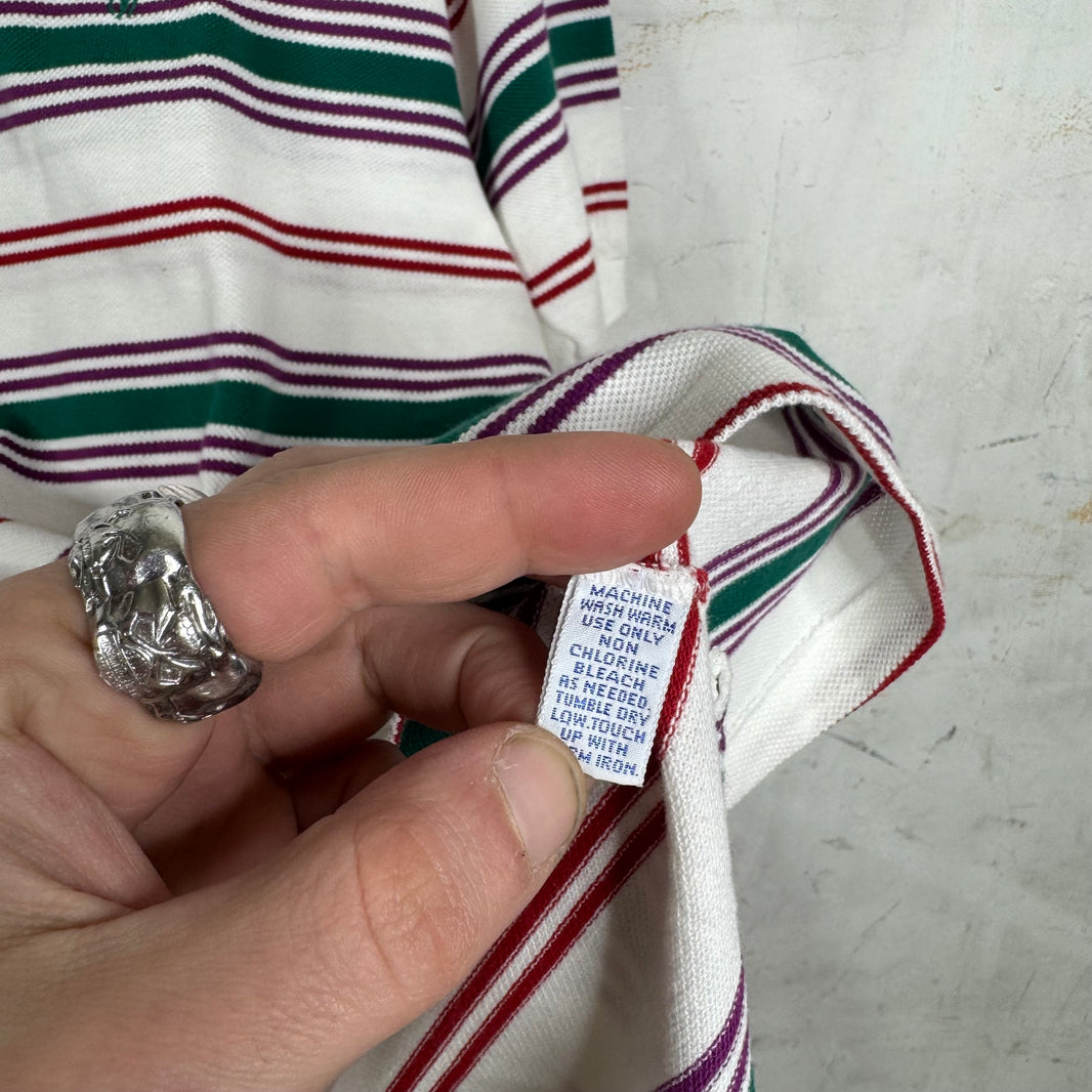 Ralph Lauren Striped White/Green/Red Polo