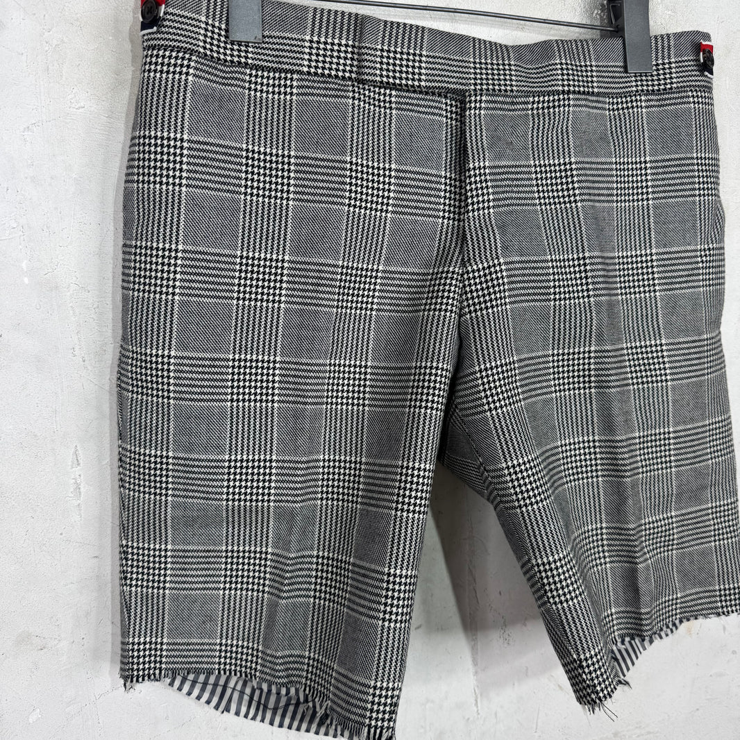Thom Browne Plaid Cutoff Trouser Shorts