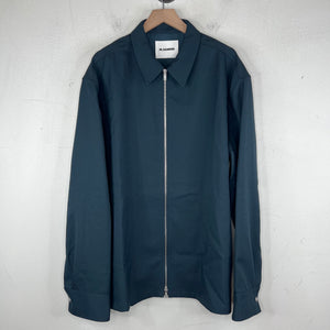Jil Sander Teal Zip Up Light Overshirt