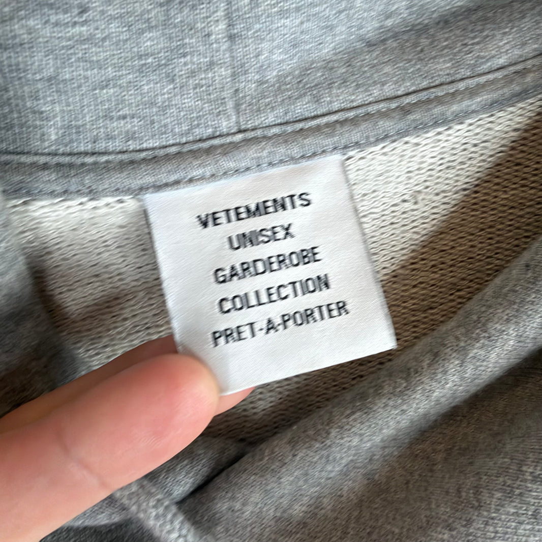 Vetements Paris Gray Hoodie