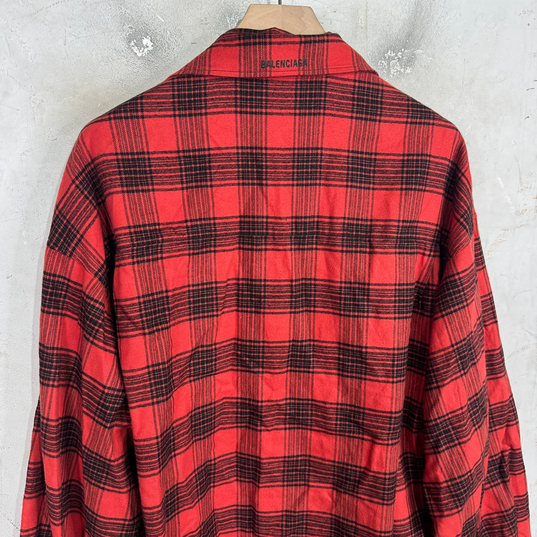 Balenciaga Multi Plaid Red Flannel