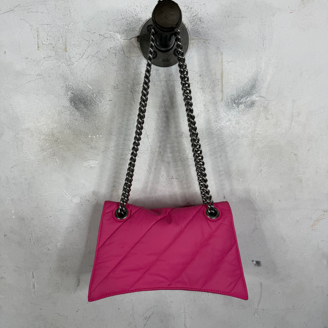 Balenciaga Pink Hourglass Puffy Chained Purse