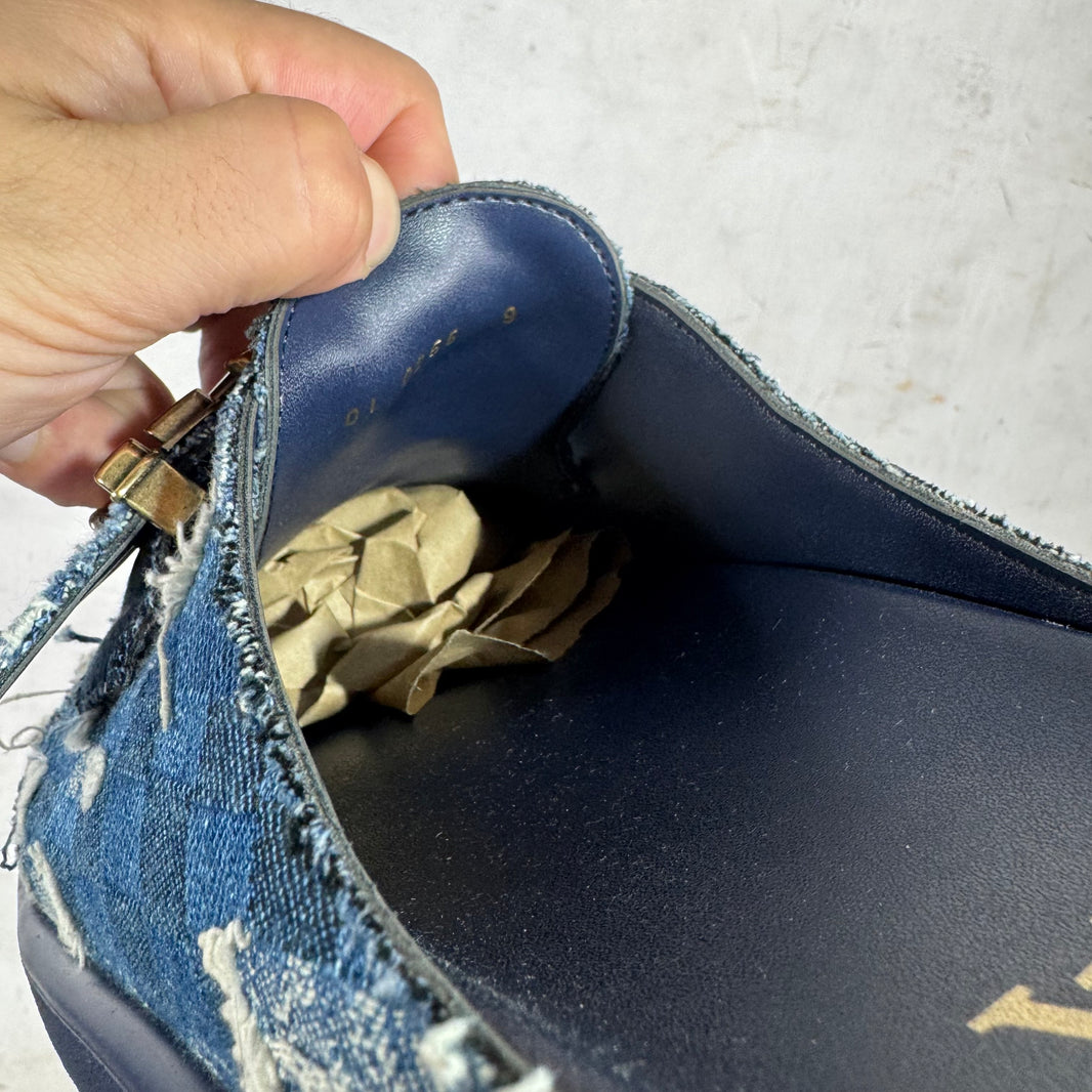 Louis Vuitton Denim Patchworked Monogram Easy Mules