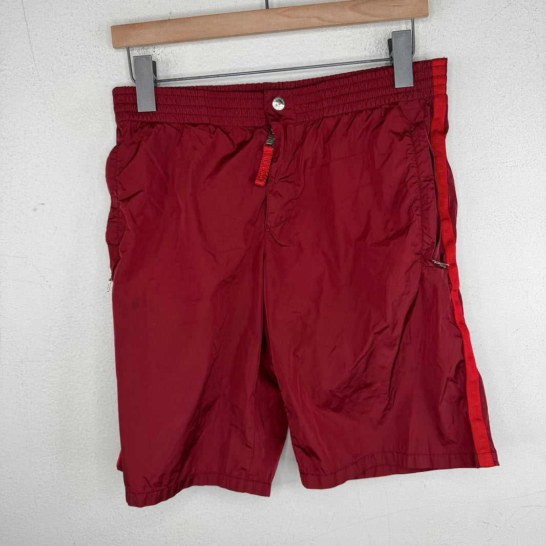 Prada Red Nylon Shorts