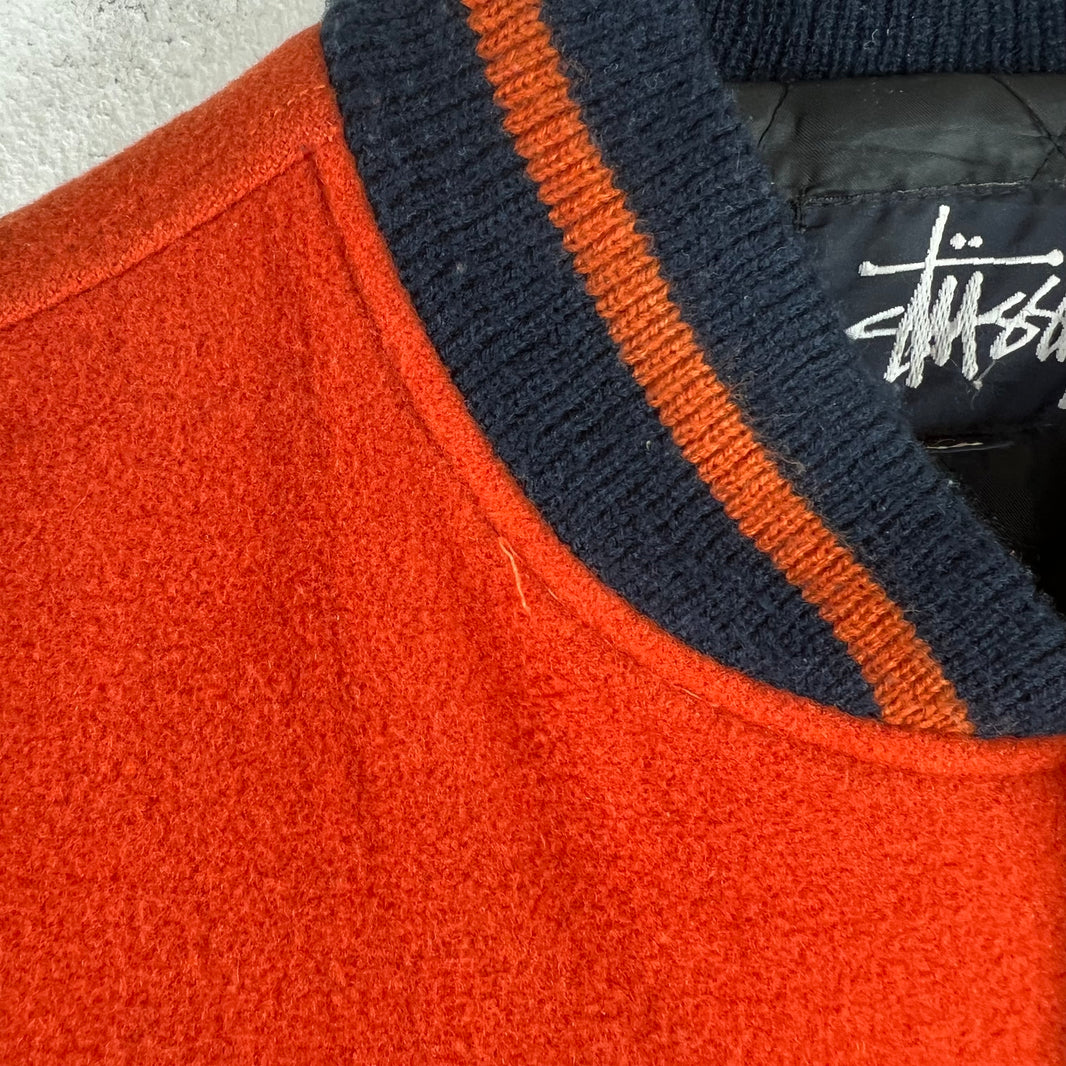 Stussy Big 4 Orange/Navy Varsity Jacket