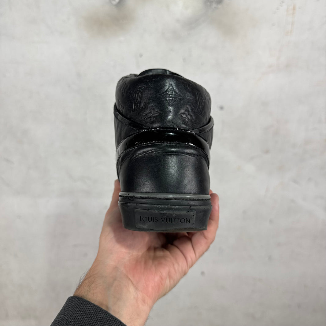 Louis Vuitton Black Straped Monogram Patent Sneakers