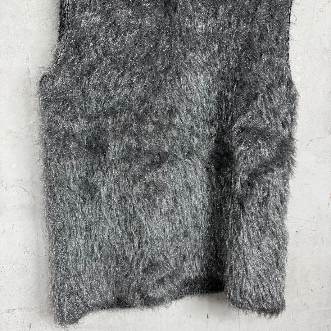 CDG Homme Plus Fuzzy Silver Sweater Vest