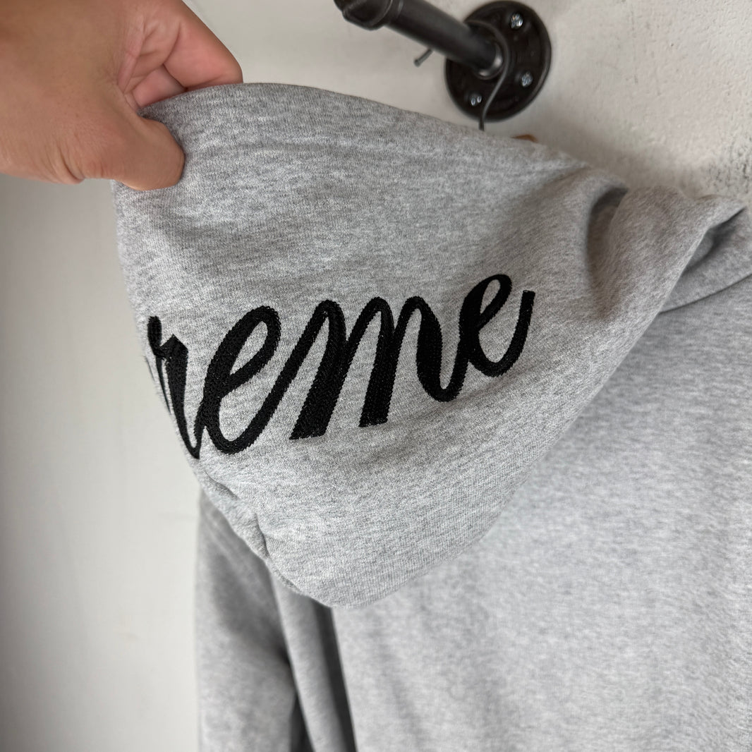 Supreme Hood Logo Thermal Zip Hoodie