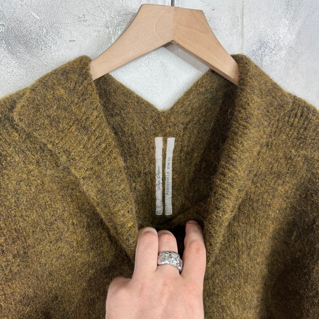 Rick Owens Porterville Reverse Neck Alpaca Sweater