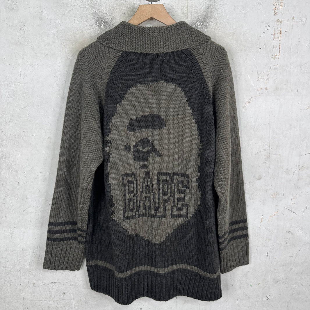 Bape Logo Zip Cowichan Sweater