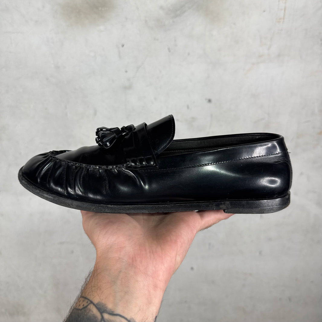 The Row Leather Scrunched Tassel Loafers
