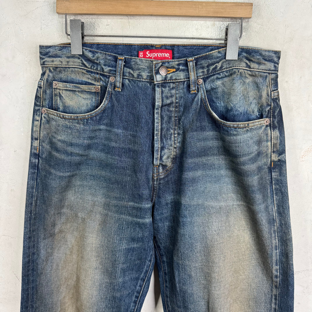 Supreme Muddy Wash Selvedge Jeans