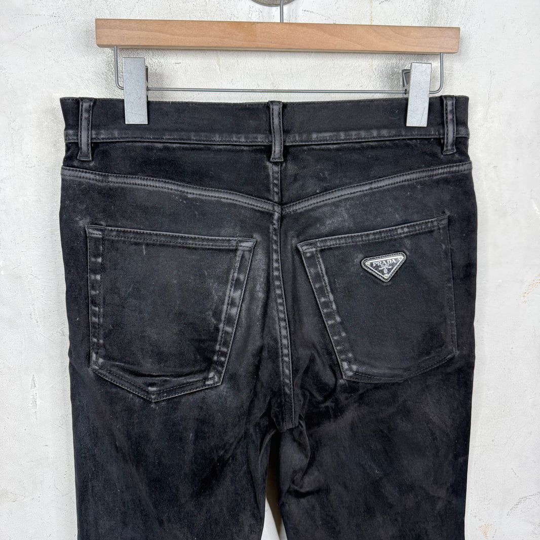 Prada Velvet Plaqued Jeans