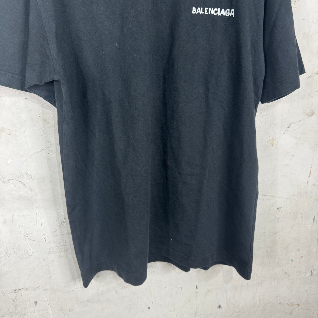 Balenciaga Bleach Stencil Logo T-Shirt
