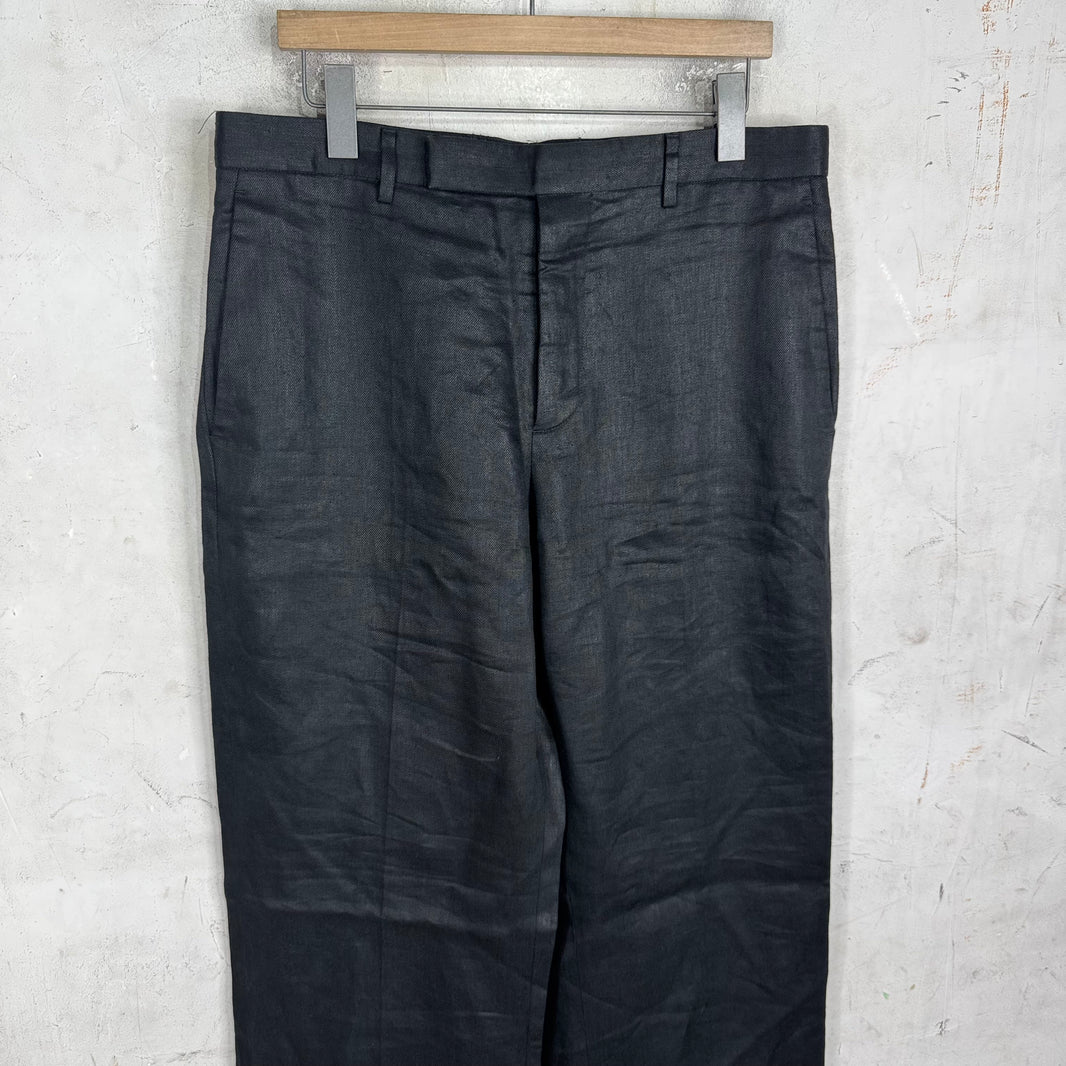 Rick Owens Linen Loose Straight Trousers
