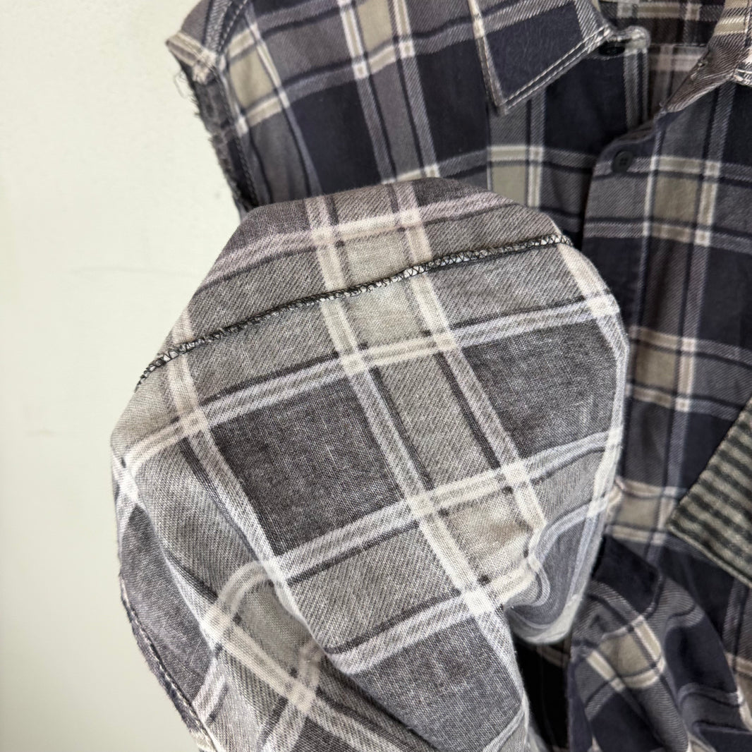 ERL Cut-Sleeve Plaid Shirt