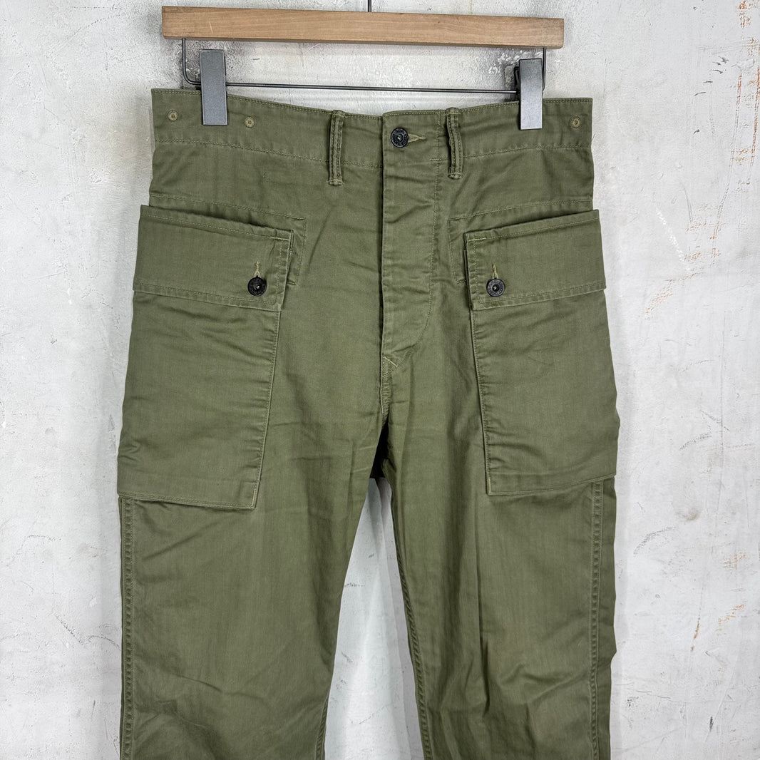 RRL Olive Herringbone Cargos