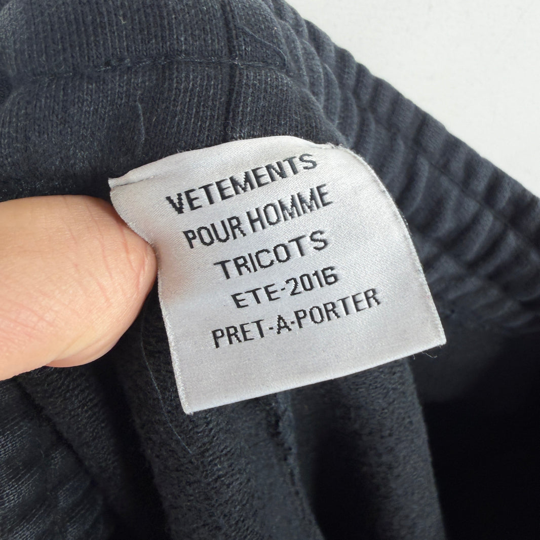 Vetements Champion Logo Black Sweatpants