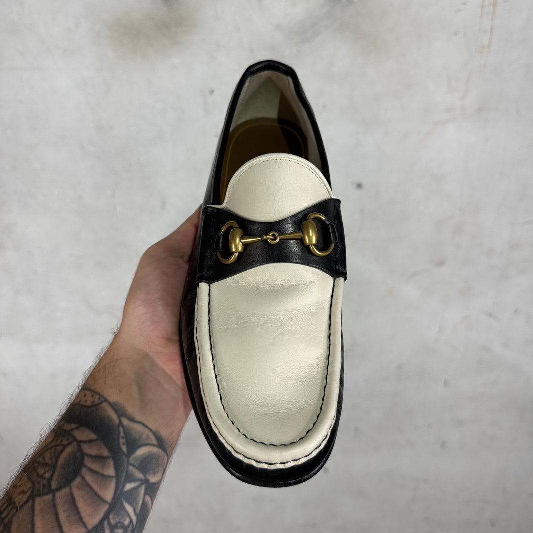 Gucci Two Toned Horsebit Loafers