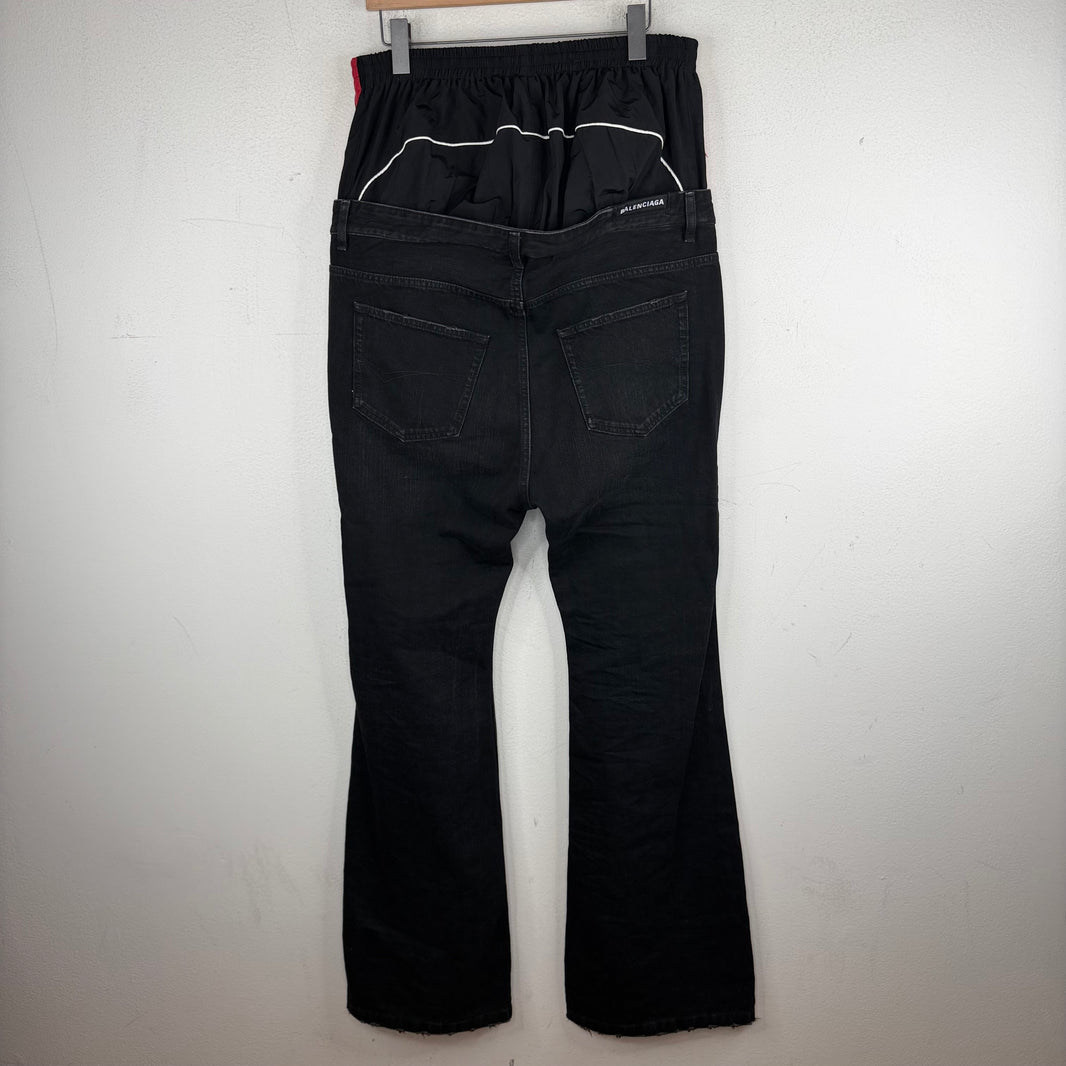Balenciaga Double Waisted Track Jeans