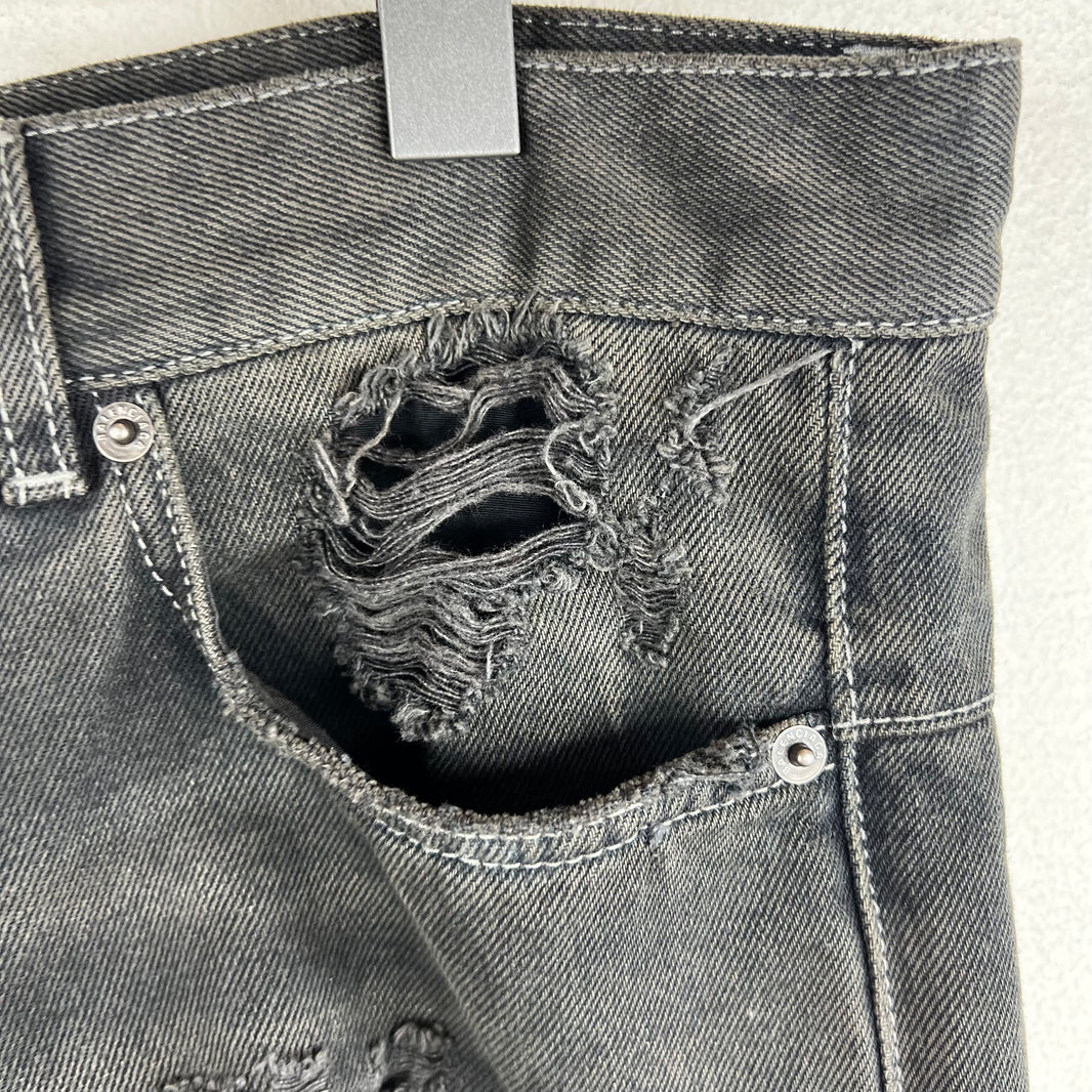 Balenciaga Distressed Straight Leg Jeans