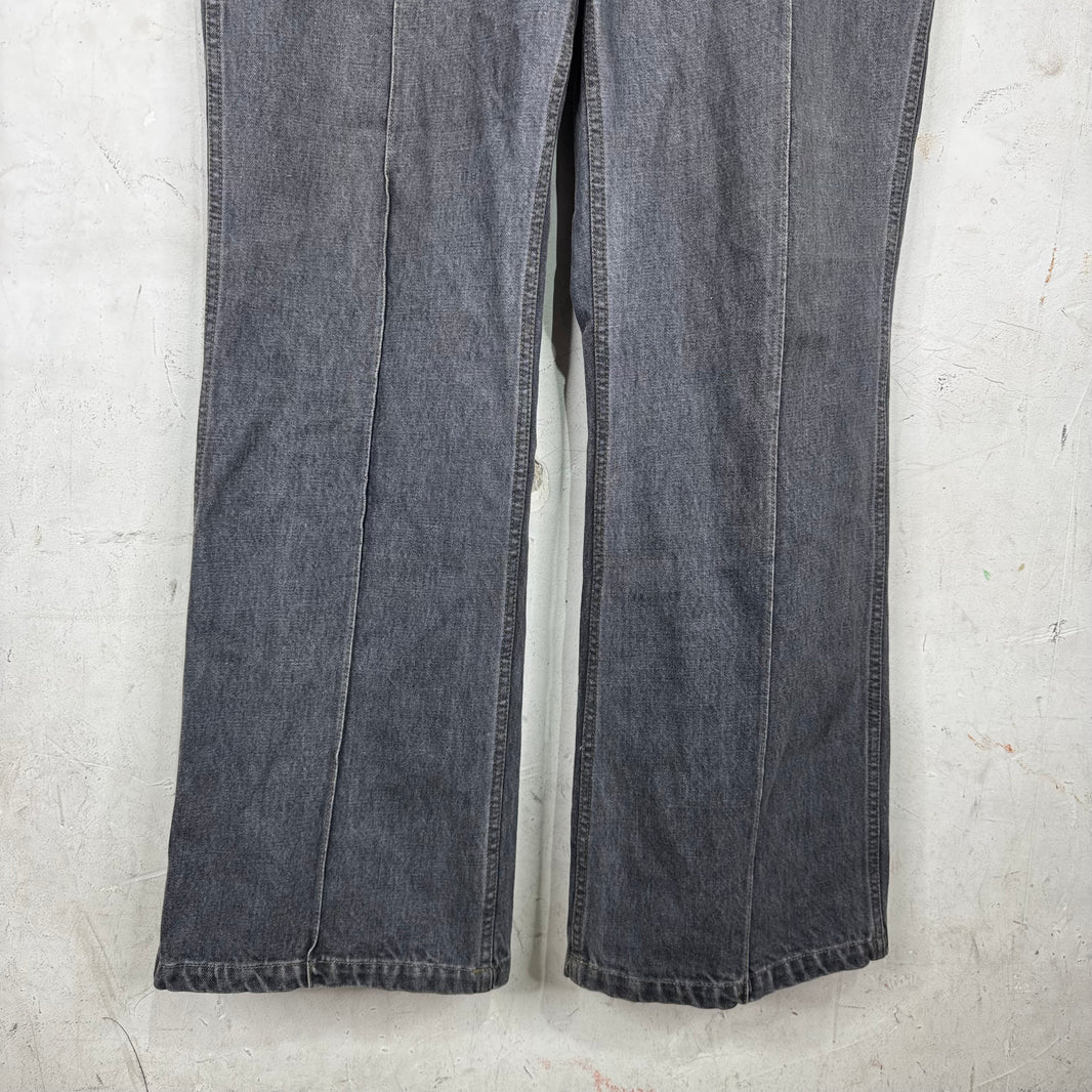 Kapital Stitch Pleated Flared Jeans