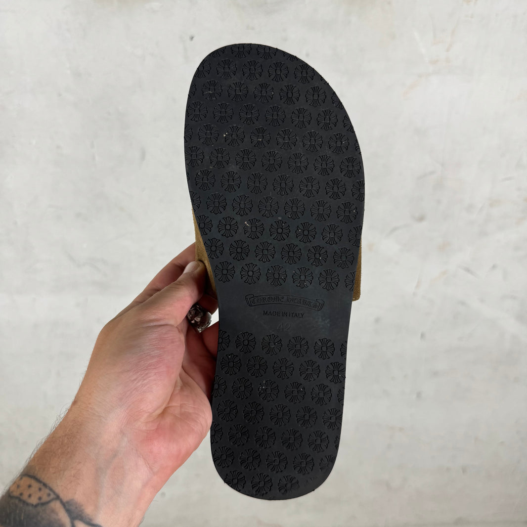 Chrome Hearts Suede Patch Slides
