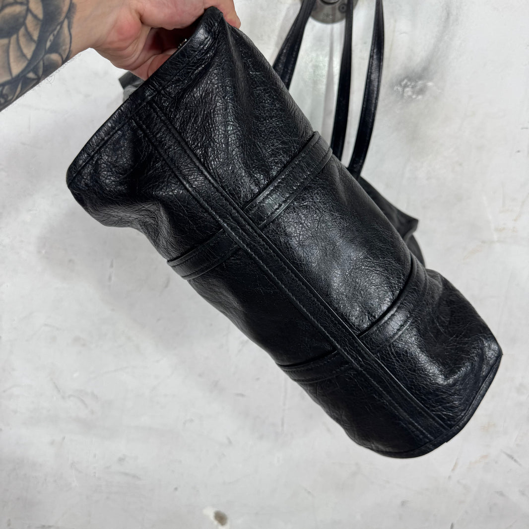 Balenciaga Black Lambskin Medium Bazar Bag