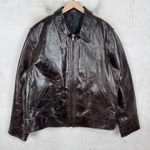 Stussy Brown Leather Garage Jacket