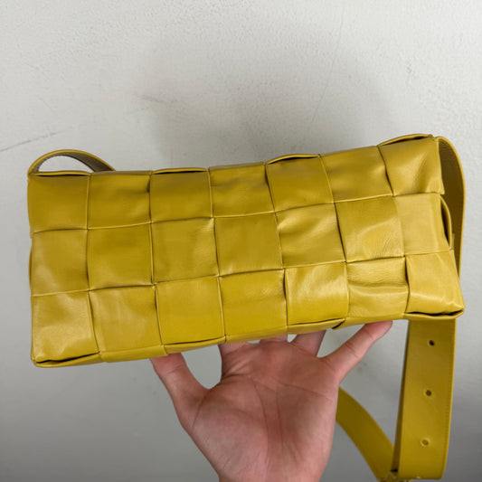 Bottega Veneta Yellow Leather Cassette Side Bag