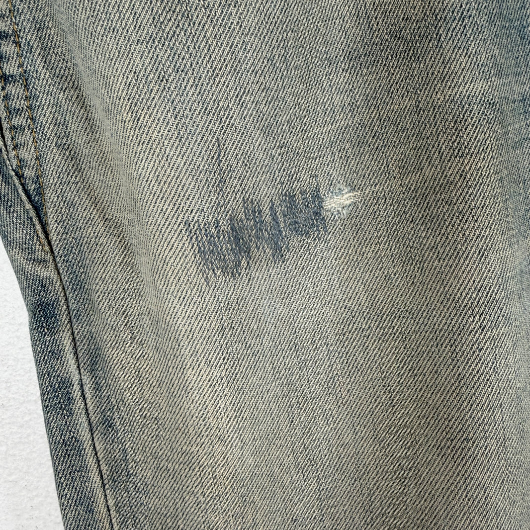 Saint Laurent Light Wash Knee Repair D02 Denim Jeans