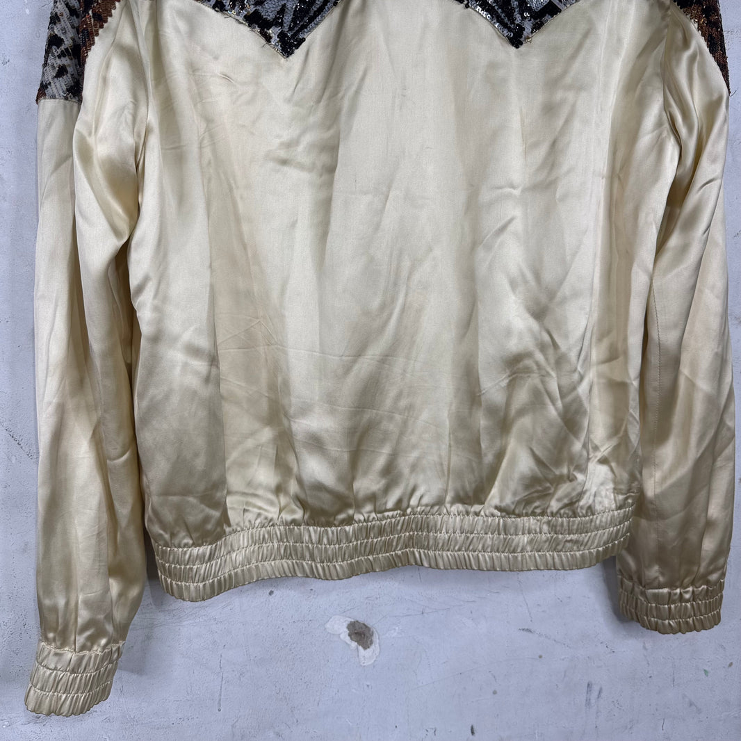 Saint Laurent Animal Sequined SatinBomber