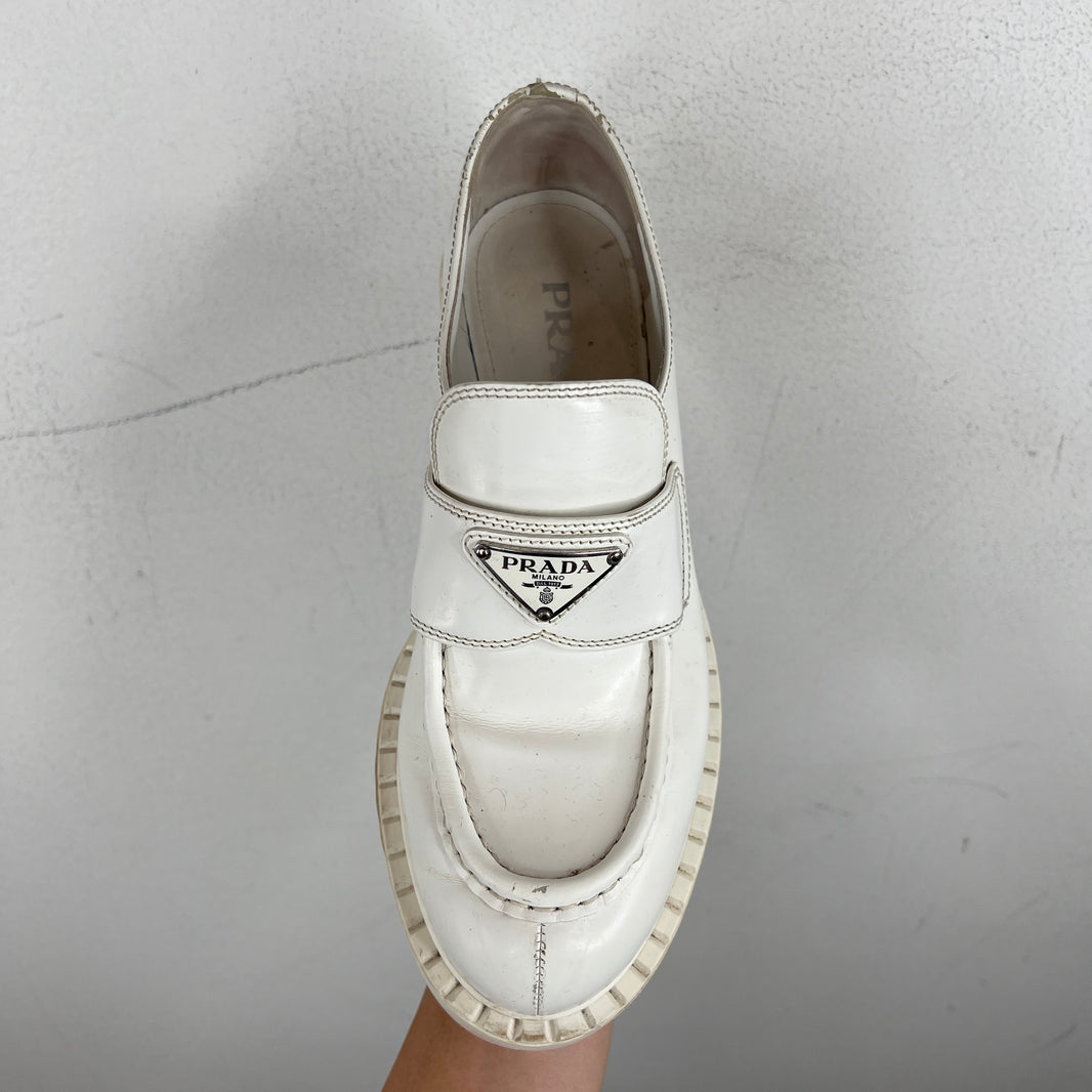 Prada White Loafers