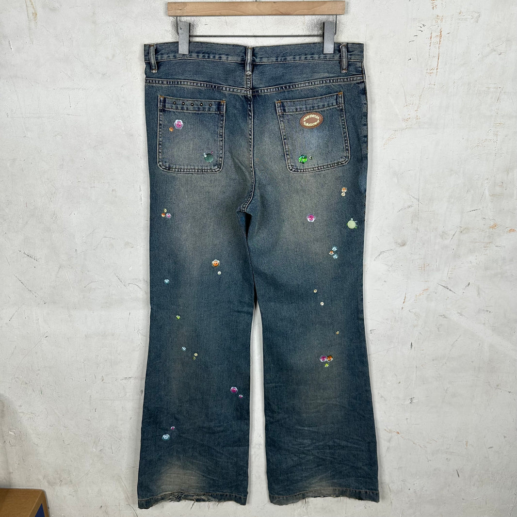 Acne Studios Sticker Floragatan Flared Jeans