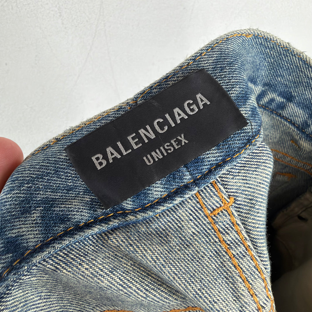 Balenciaga Rhinestone Scribble Jeans