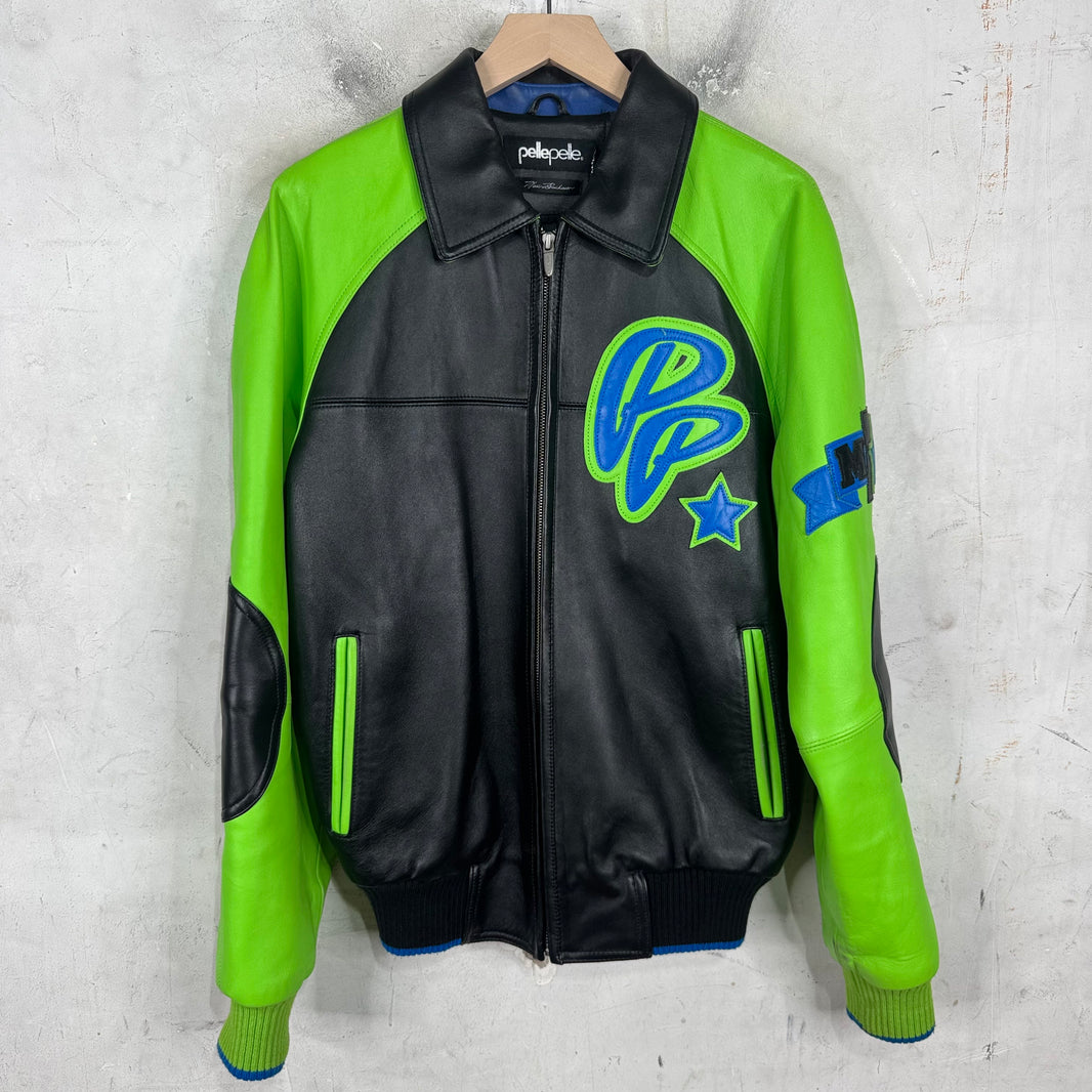 Pelle Pelle Black Green Soda Club Leather Jacket