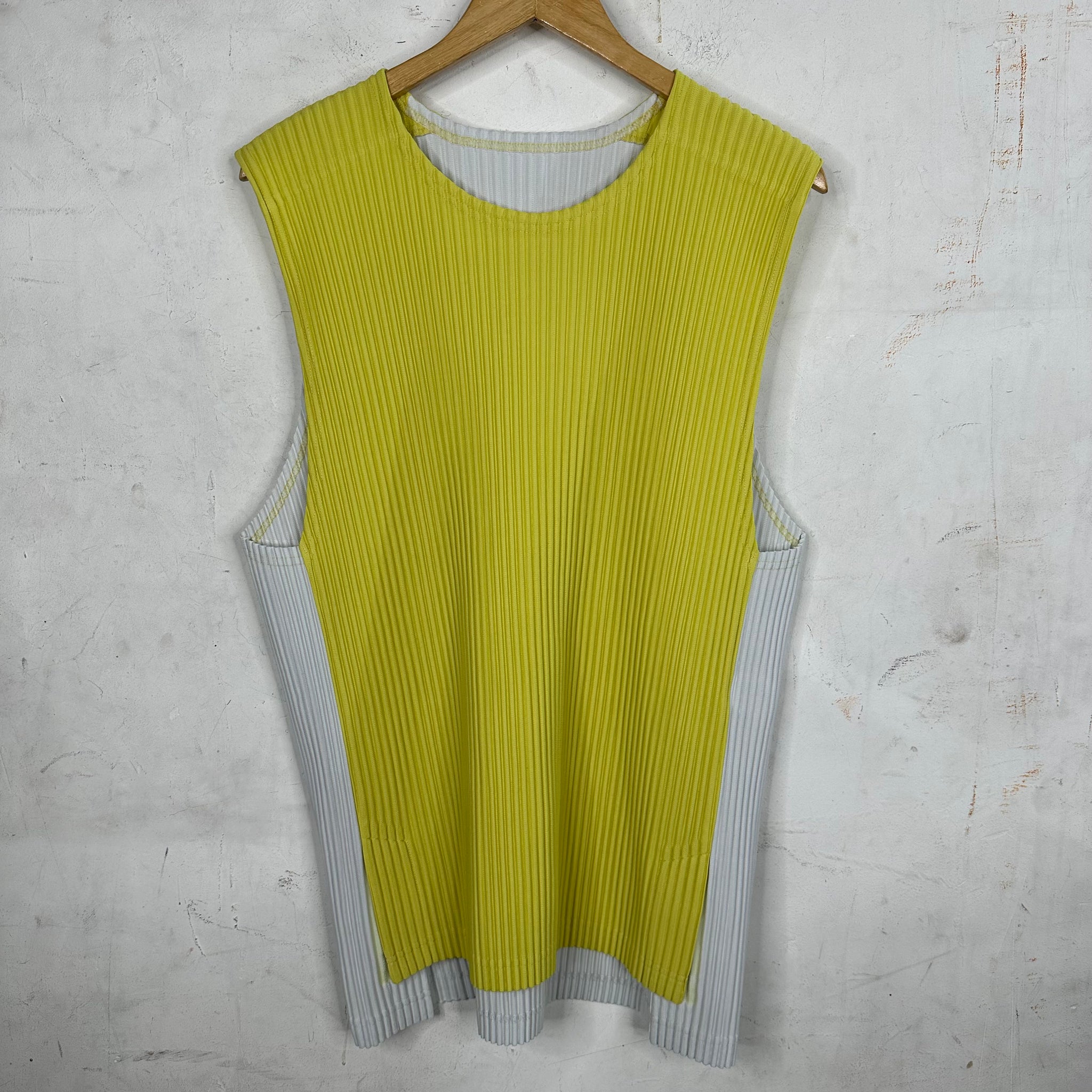 Issey Miyake Two Tone Pleated Vest