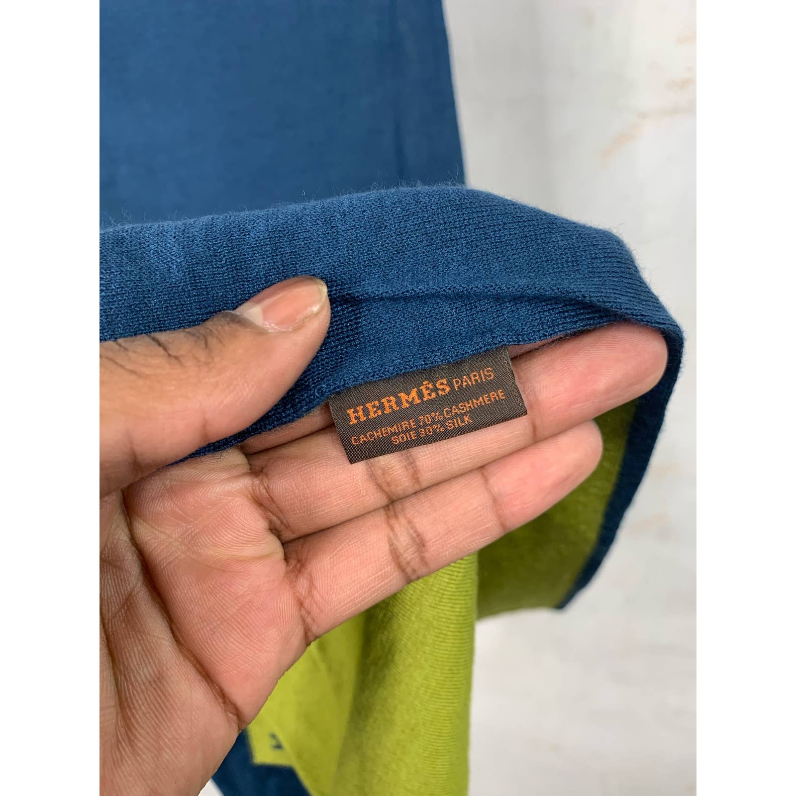 Hermes Two Tone Cashmere Scarf