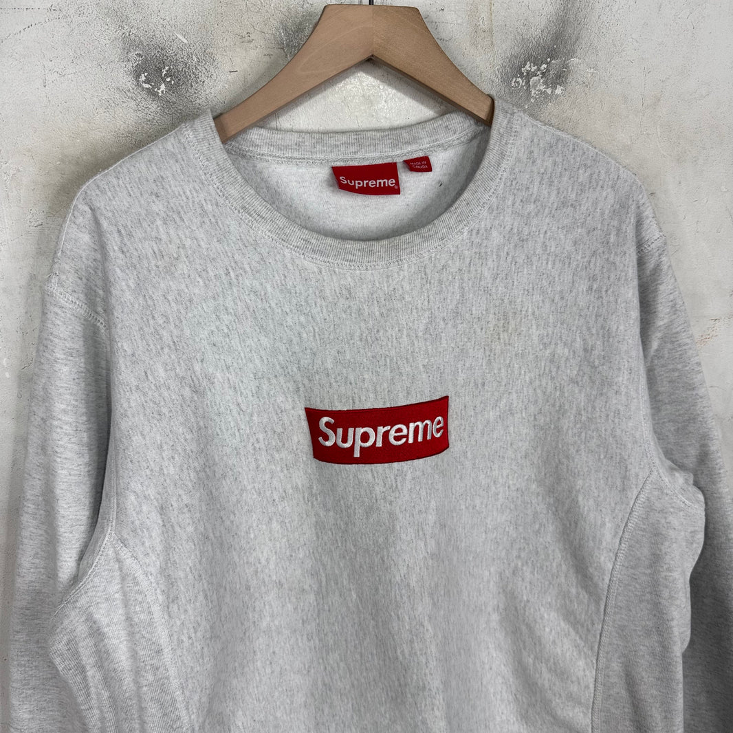 Supreme Grey Box Logo Crewneck