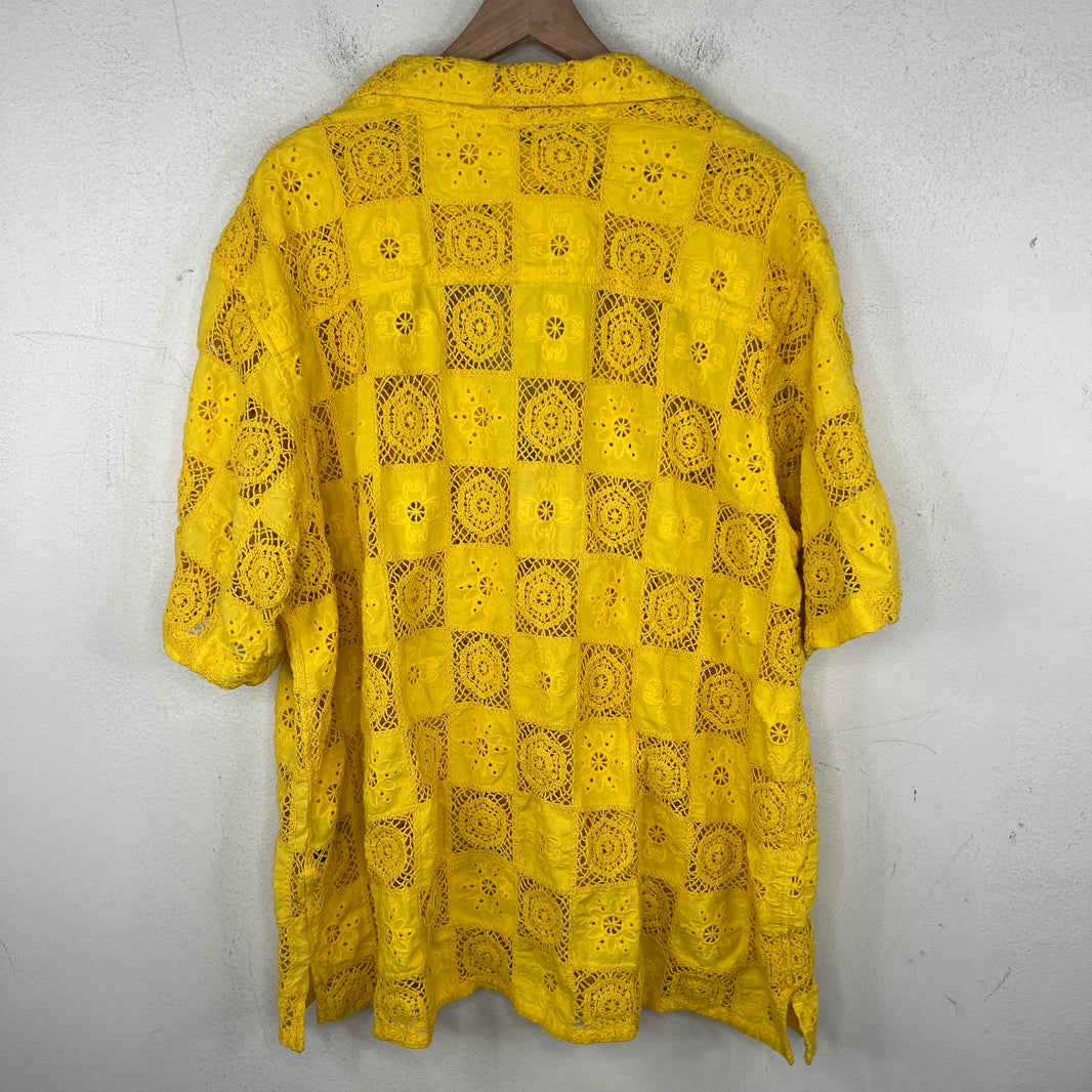 Cout De La Liberte Yellow Floral Knitted Shirt