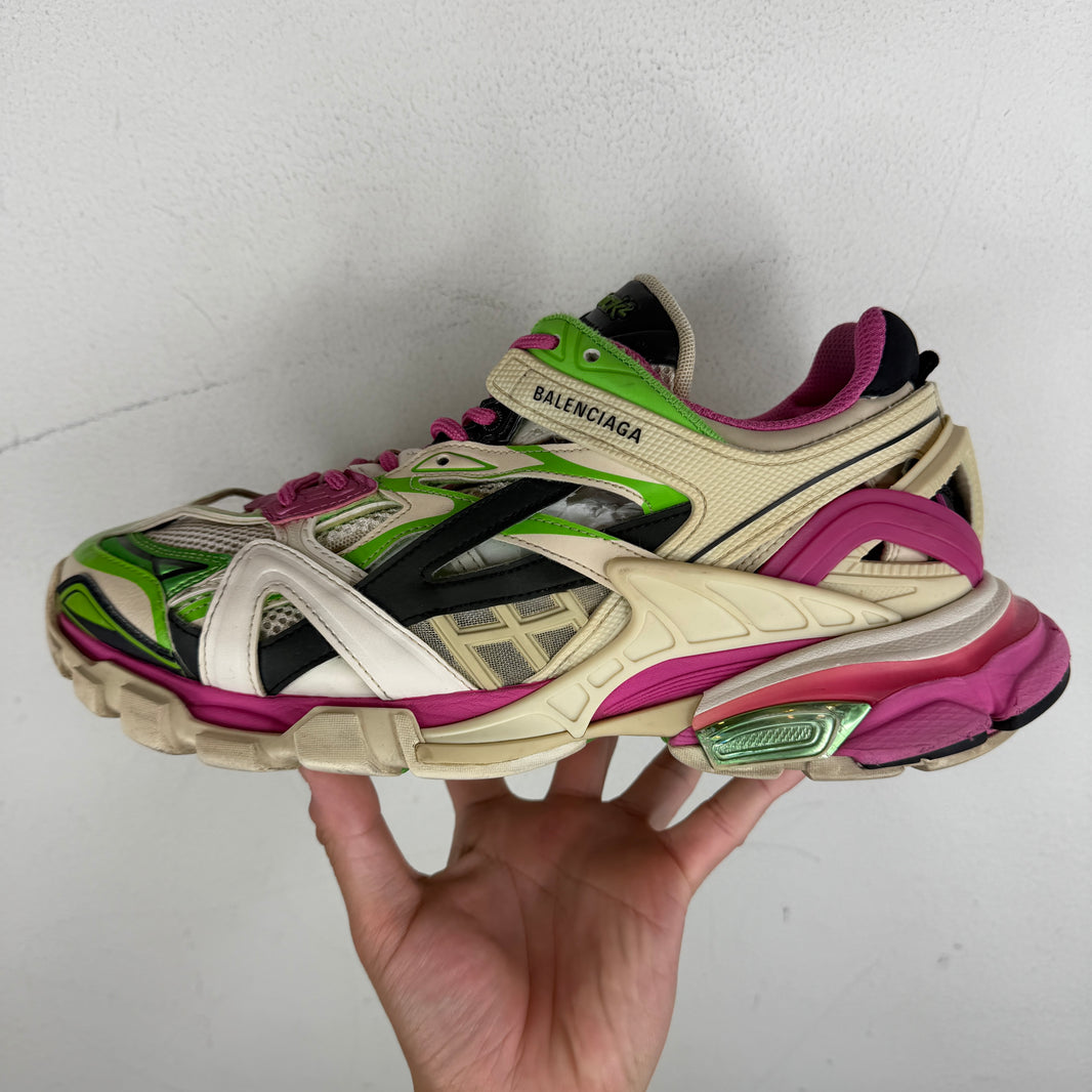 Balenciaga Pink/Green Track 2 Sneakers