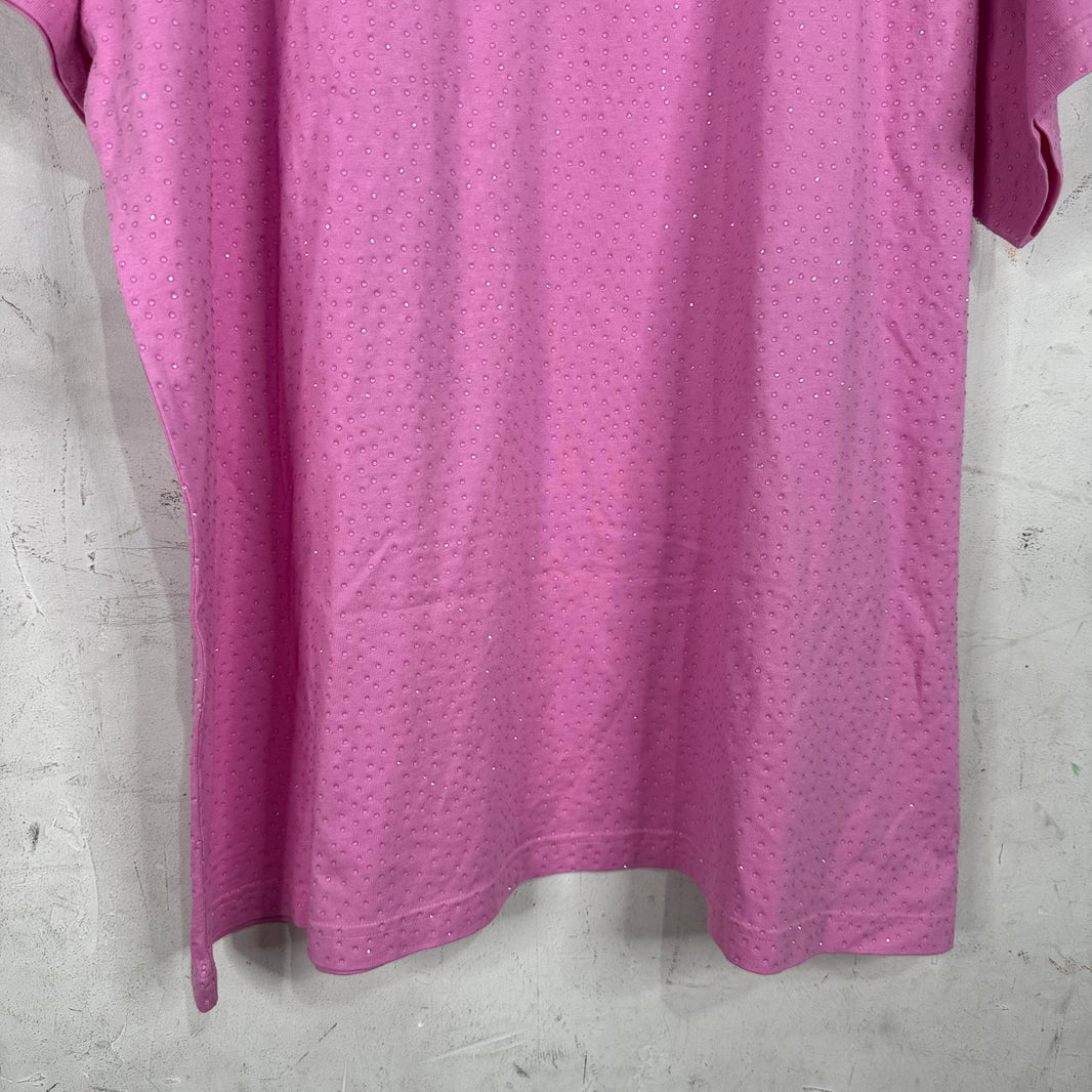 Balenciaga Pink Rhinestoned T-Shirt